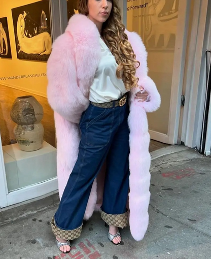 Stunning Full Length Faux Fox Coat