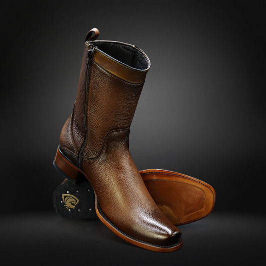 Men's Western-Style Genuine Leather Ankle Boots