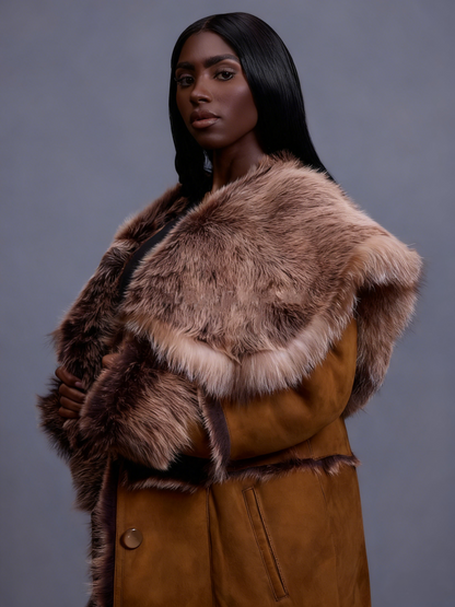 Sheepskin Shearling Trench Coat