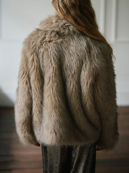 Plush Neutral Faux Fur Jacket