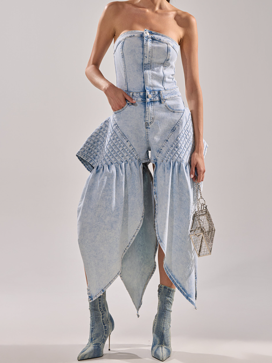 Washed Denim Jumpsuit