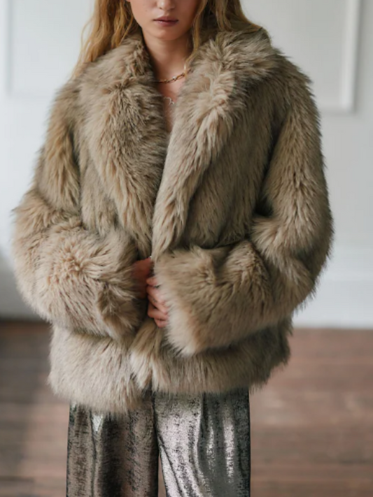 Plush Neutral Faux Fur Jacket