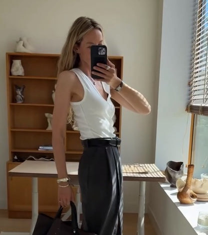 Minimalist White Wide-Strap Tank