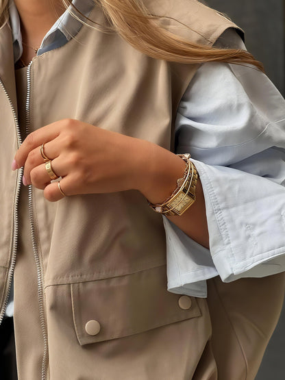 Elegant Beige Utility Vest