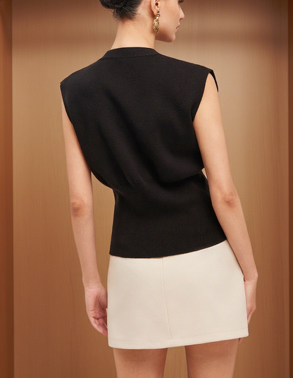Elegant Button Sleeveless Knit Vest