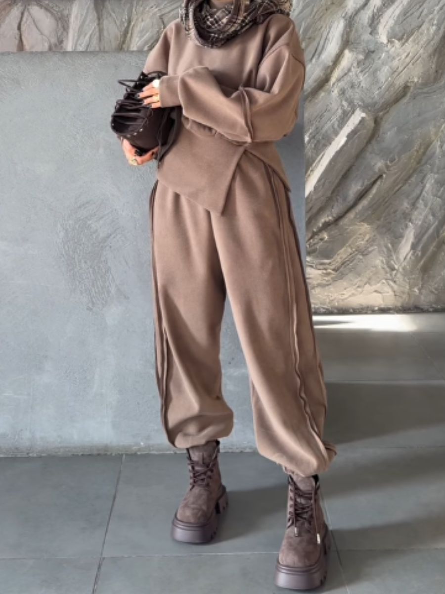 Patchwork Design Pants Set