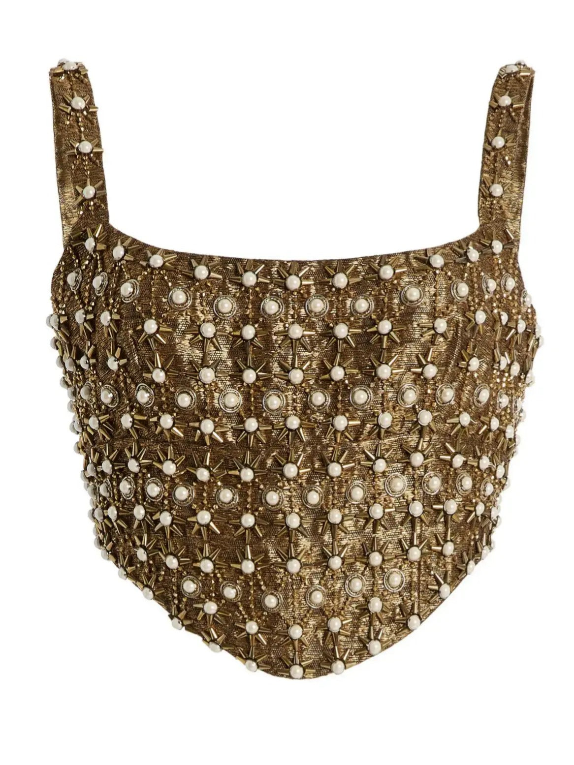 Gold Embellished Two-Piece Gown Set