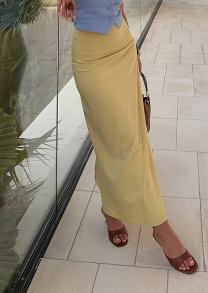 Elegant Light - yellow Midi Skirt