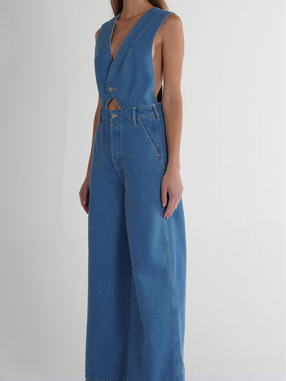 Casual Denim Jumpsuit