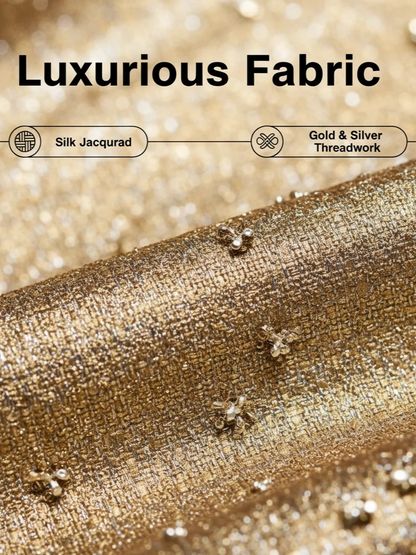 Gold Embellished Two-Piece Gown Set