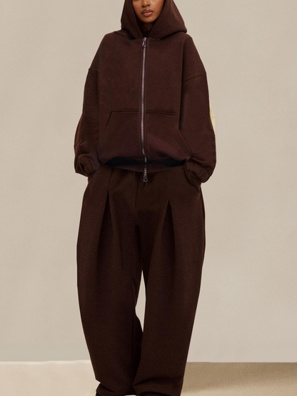 Stylish Brown Athletic Two Piece Set