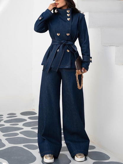 Chic Denim Two-Piece Set