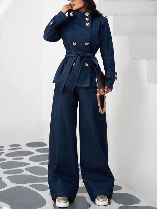 Chic Denim Two-Piece Set