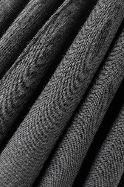 Heather Gray Mock Neck Pleated Maxi Dress